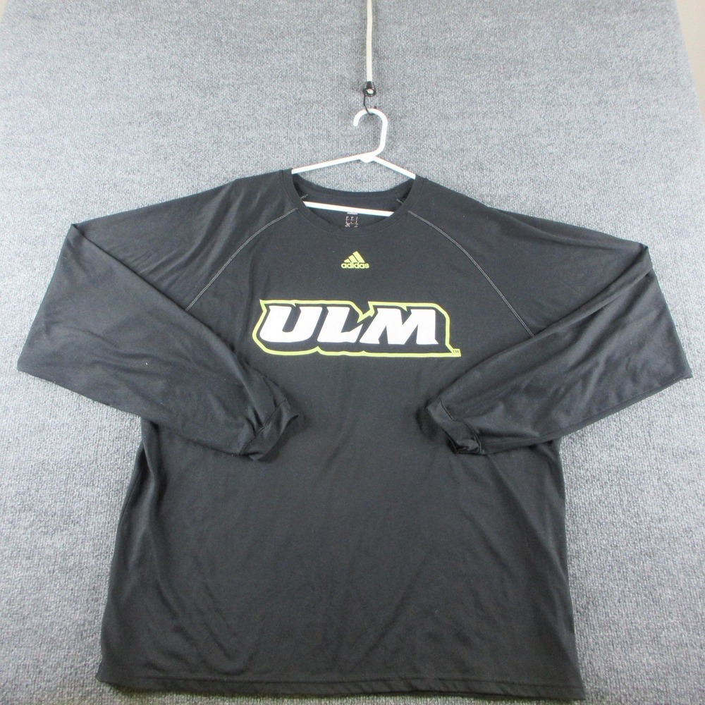 ULM Warhawks Shirt Mens XL Black NCAA Basketball Adidas Climalite Long Sleeve‎